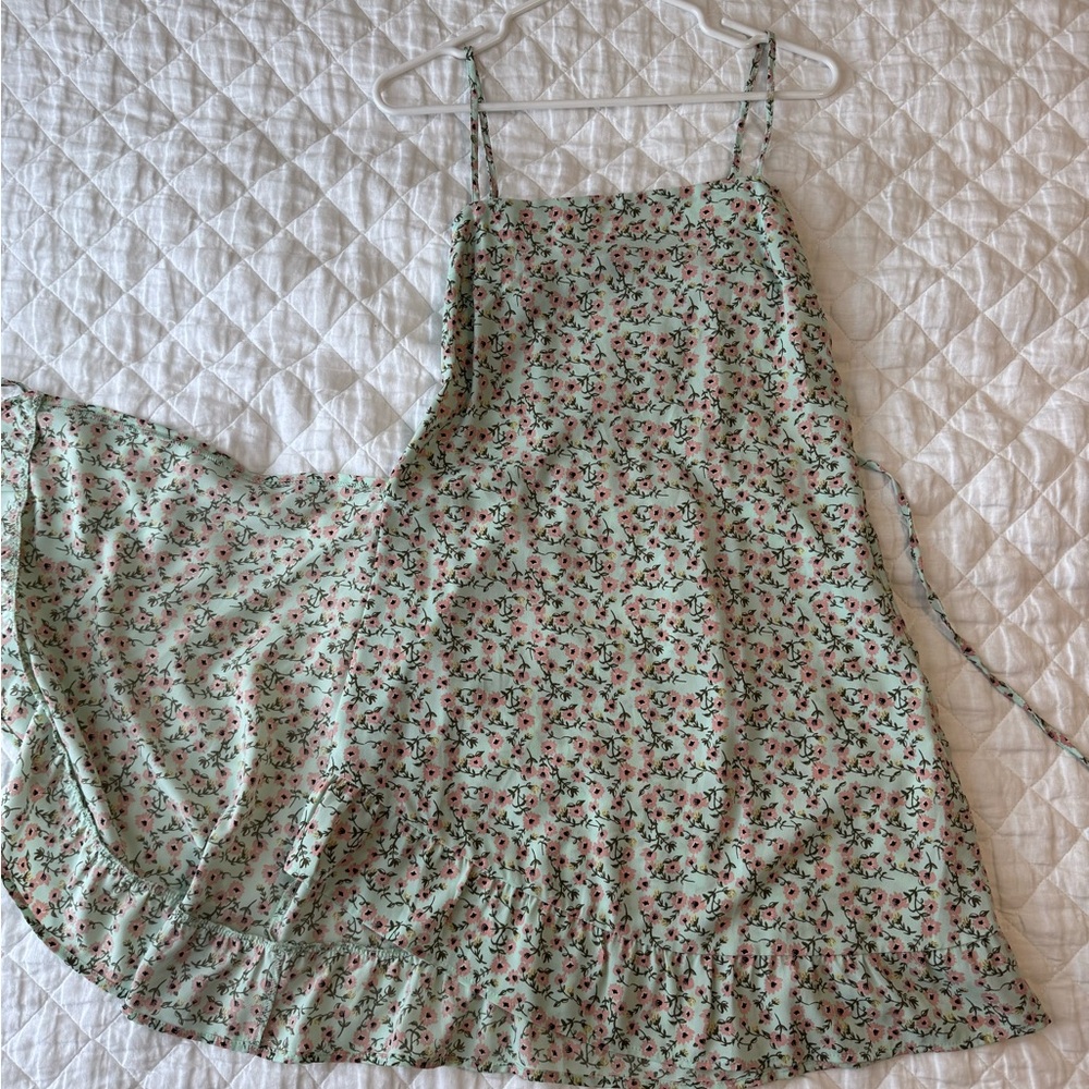 Floral Mini Wrap Dress